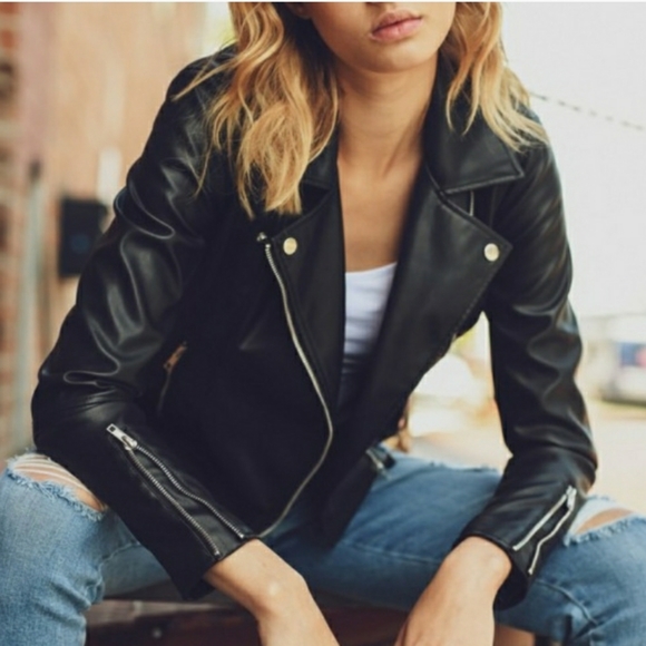 For @uniquenpink NWOT! Black Biker Jacket 💖 - Picture 4 of 8